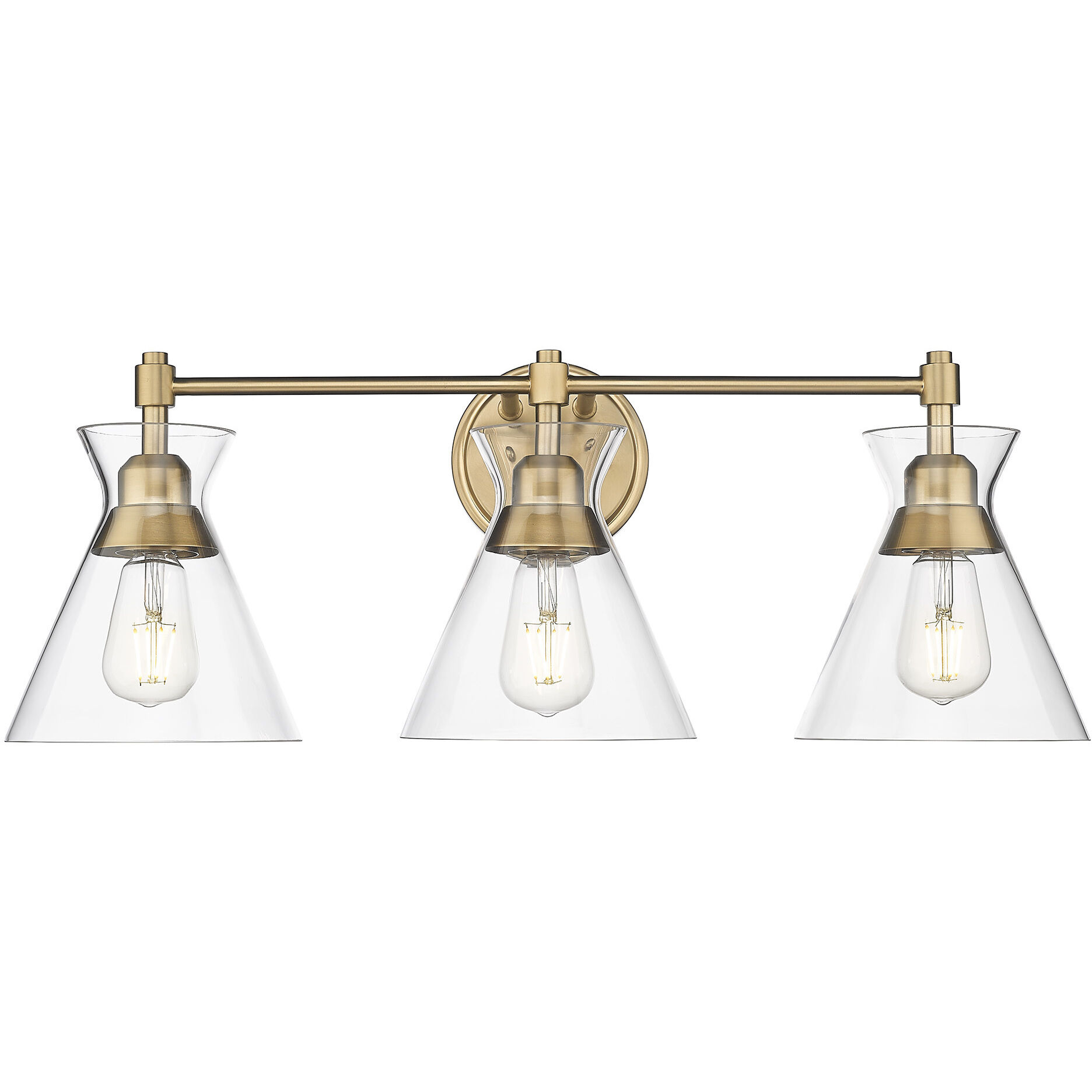 Malta Vanity Wall Light in Brushed Champagne Brass