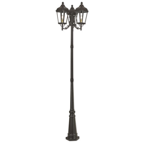 Morgan 3 Light 100 inch Bronze Outdoor 3 Head Post