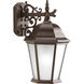 Welbourne 1 Light 18 inch Antique Bronze Outdoor Wall Lantern in Etched, Fluorescent