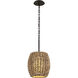 Conga 1 Light 12 inch Bronze Pendant Ceiling Light