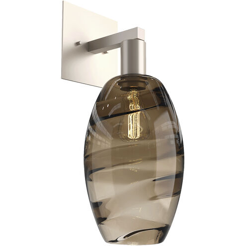 Optic Blown Glass 1 Light 7 inch Metallic Beige Silver Indoor Sconce Wall Light in Ellisse Bronze