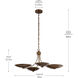 Palmela 4 Light Lacquered Bronze Convertible Chandelier Ceiling Light