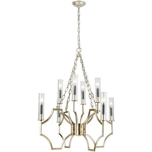 Gratia 8 Light 31 inch Antique Silver Leaf with Dark Graphite and Clear Chandelier Ceiling Light