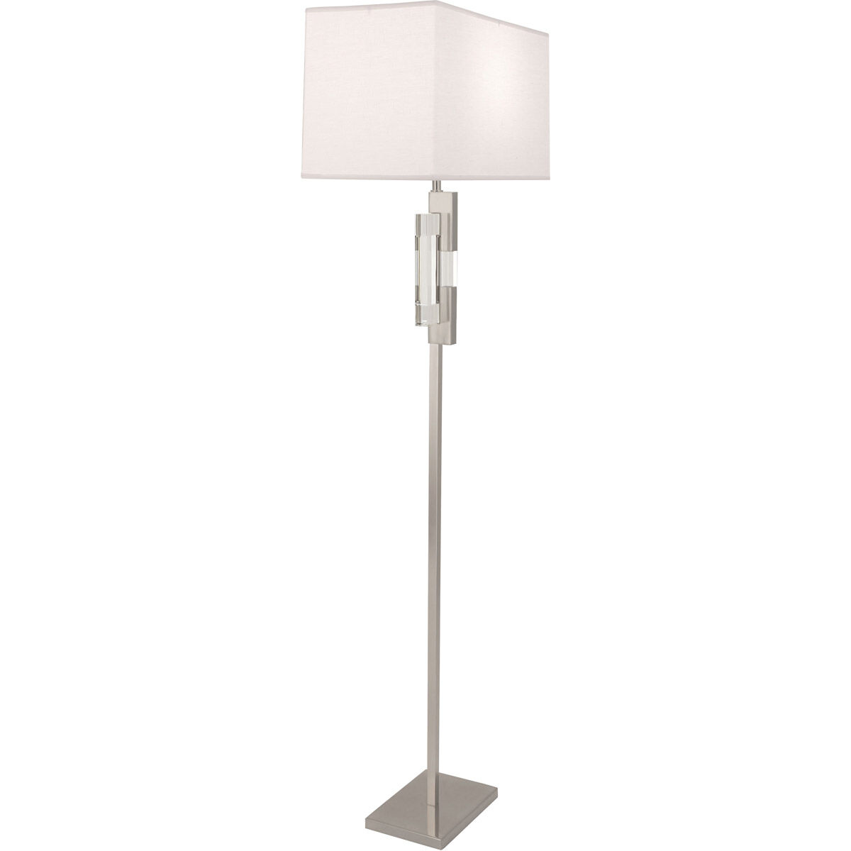 Lincoln 63 inch 150.00 watt Polished Nickel Floor Lamp Portable Light in Pearl Dupioni