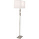 Lincoln 63 inch 150.00 watt Polished Nickel Floor Lamp Portable Light in Pearl Dupioni
