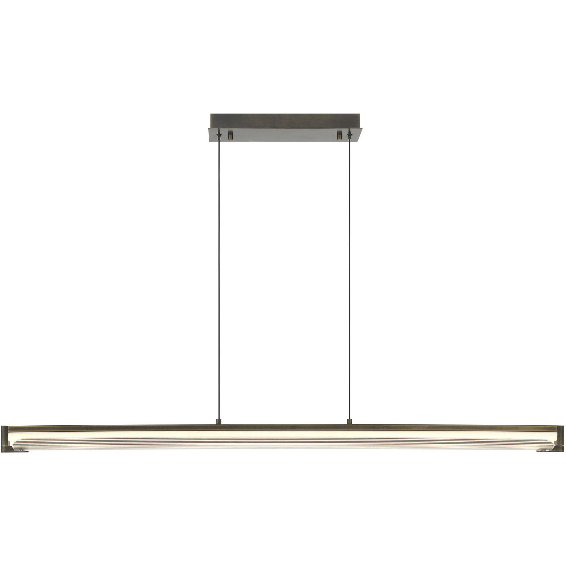 Neoness LED 50 inch Weathered Brass Linear Chandelier Ceiling Light in Clear