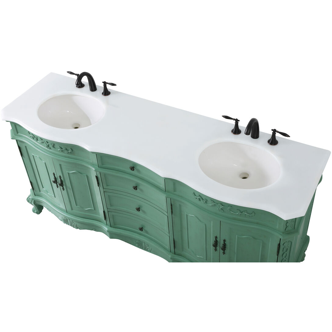Danville 72 X 21 X 36 inch Vintage Mint Vanity Sink Set