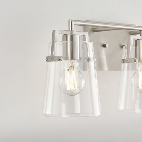 Drew & Jonathan Crofton 3 Light 24 inch Brushed Steel Wall Bath Fixture Wall Light