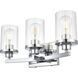 Saanvi 3 Light 18 inch Chrome Bath Sconce Wall Light