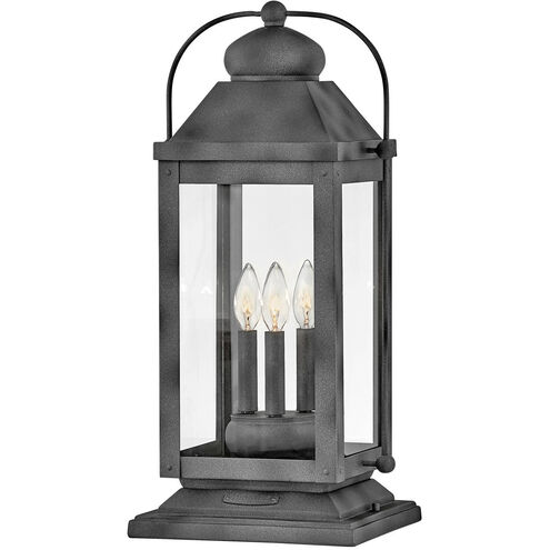 Heritage Anchorage LED 24 inch Aged Zinc Outdoor Pier Mount Lantern