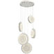 Iris LED 20 inch Salt White with Light Ash Multi-Pendant Ceiling Light in 2700K LED, Salt White with Light Oak