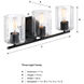 Haven 3 Light 24 inch Matte Black Vanity Light Wall Light