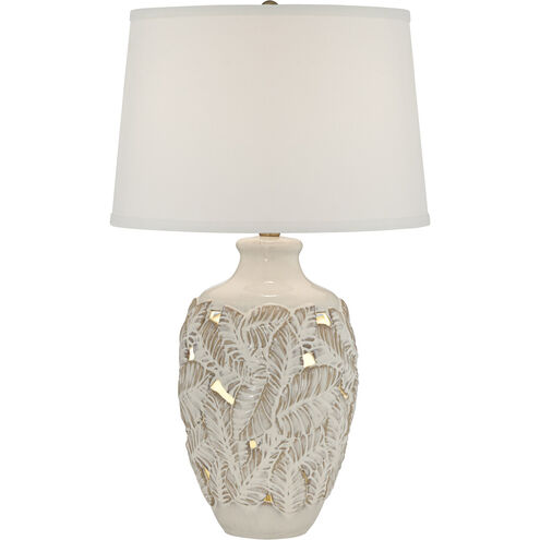Palm Bay 26 inch 150 watt Beige Almond Table Lamp Portable Light, with Nightlight