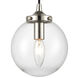 Altoona 1 Light 6 inch Matte Black with Polished Nickel and Clear Mini Pendant Ceiling Light