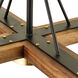 Hill Country 4 Light Matte Black and Natural Walnut Chandelier Ceiling Light