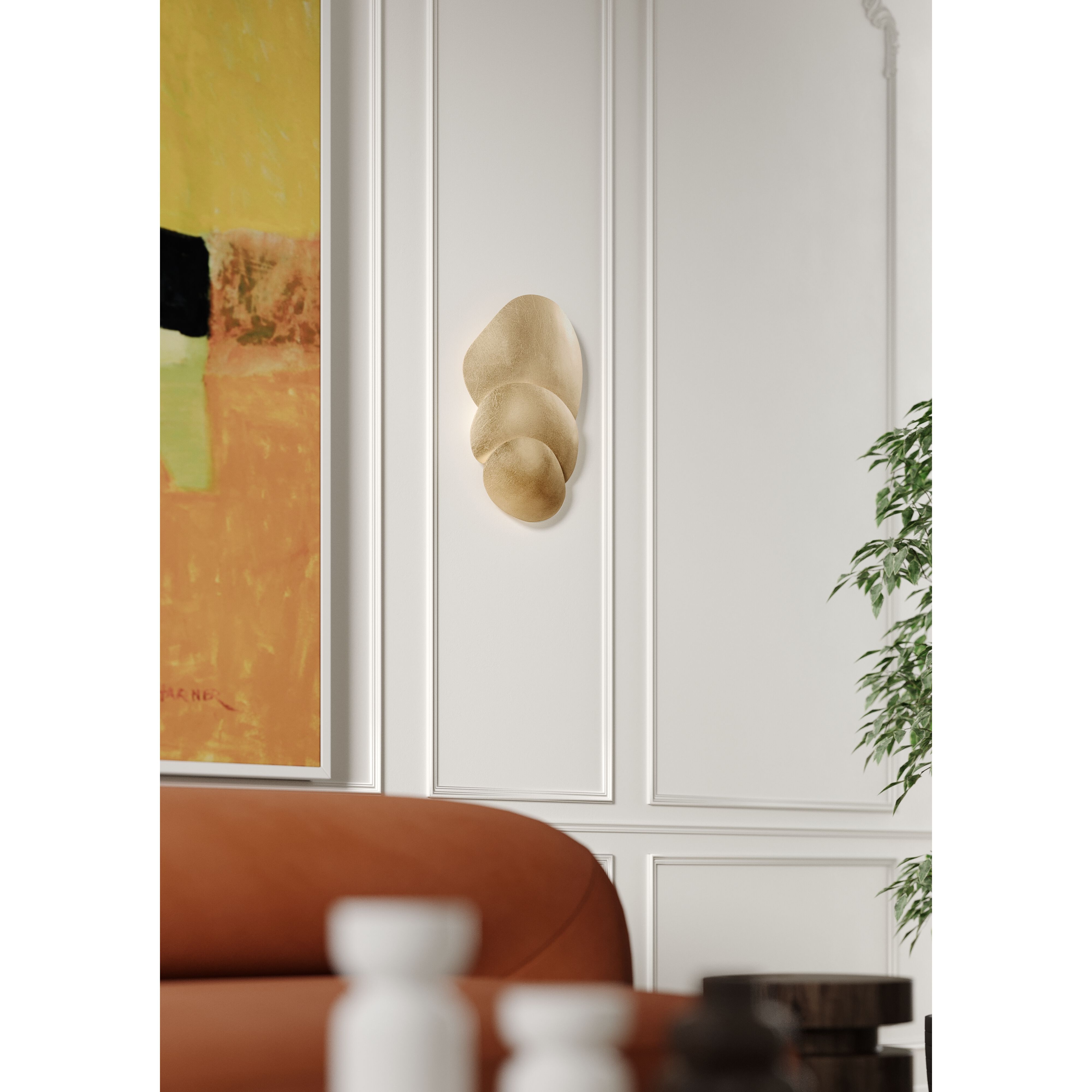 Akemi 3 Light 16.25 inch Vintage Gold Leaf ADA Wall Sconce Wall Light