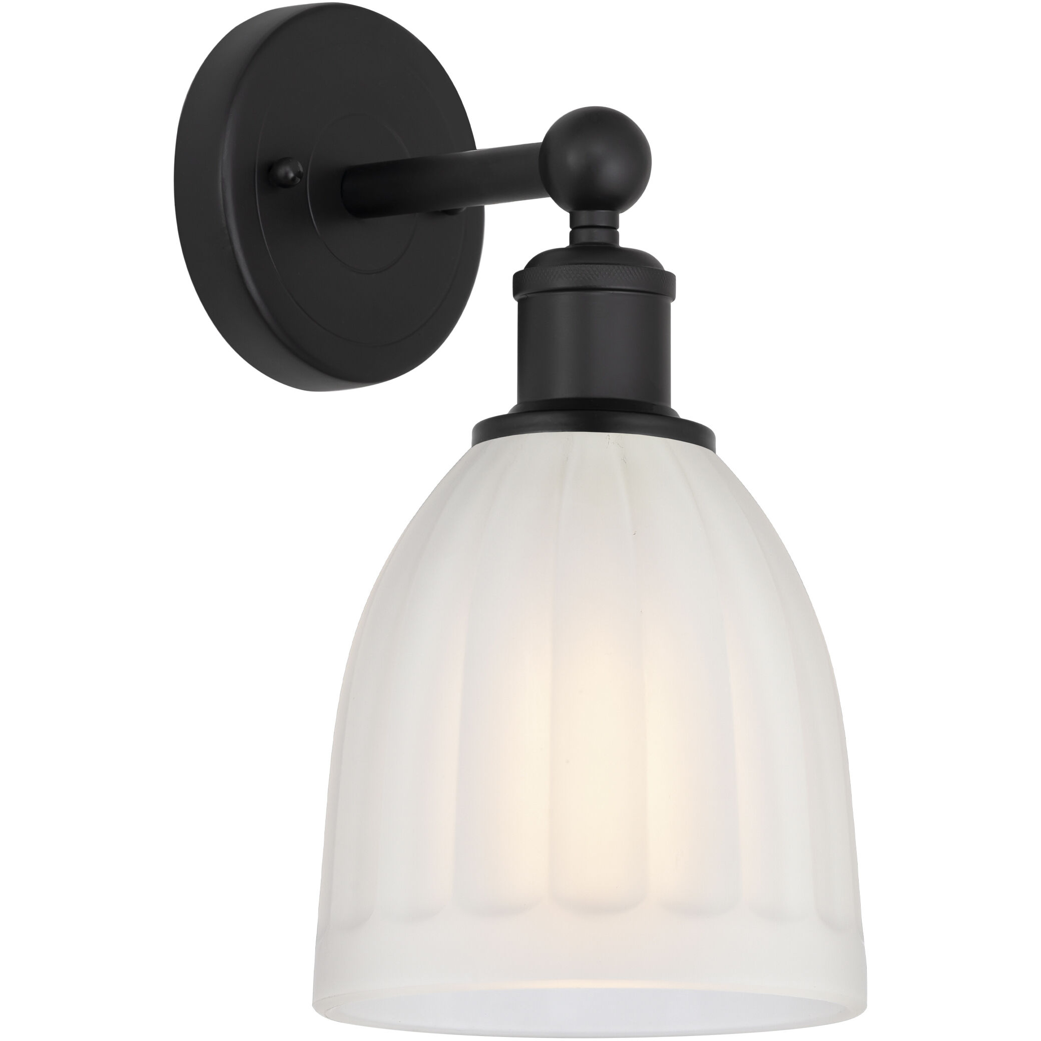 Edison Brookfield 1 Light 6 inch Matte Black Sconce Wall Light in White