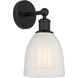 Edison Brookfield 1 Light 6 inch Matte Black Sconce Wall Light in White