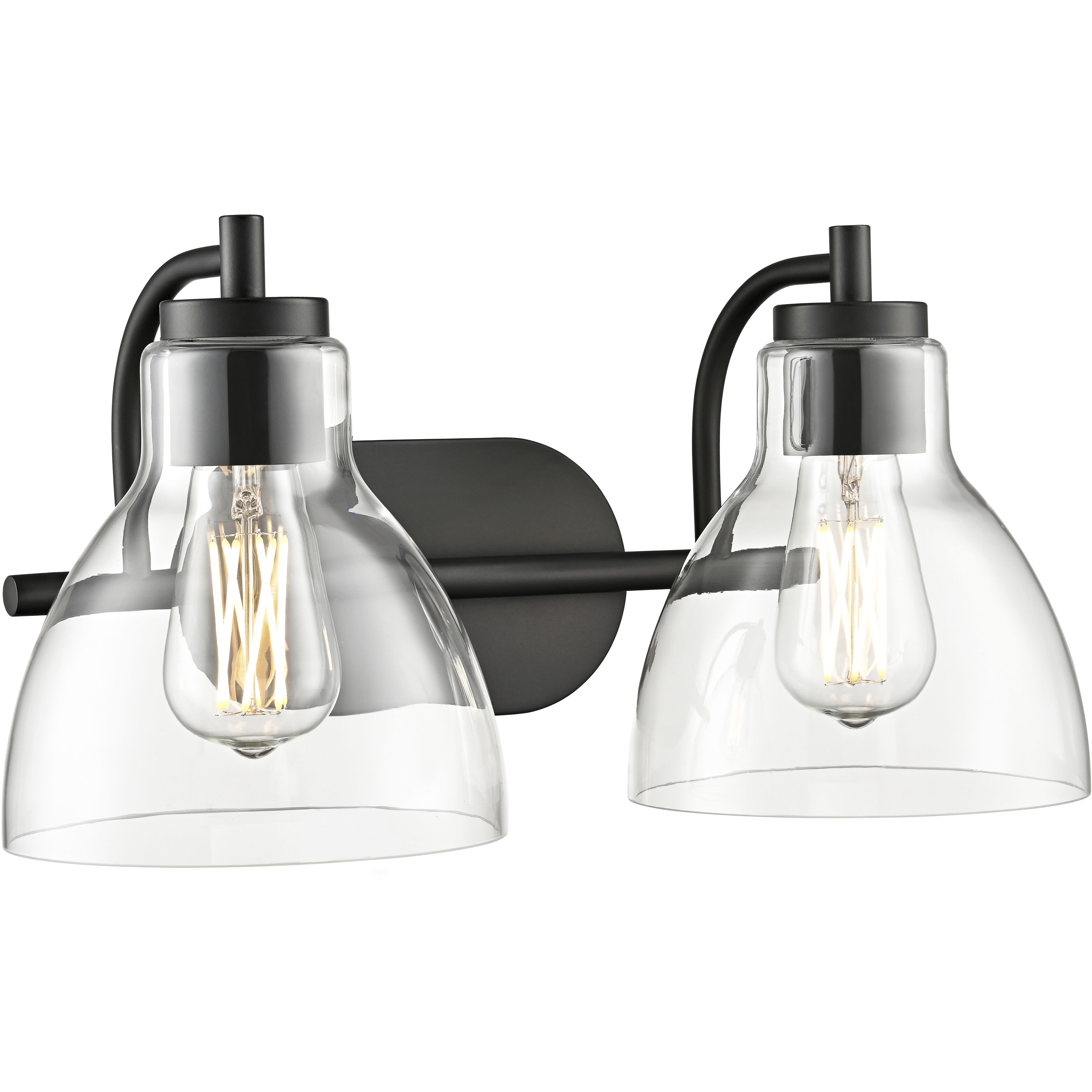 Knightsdale 2 Light 17.5 inch Matte Black Bathroom Vanity Light Wall Light