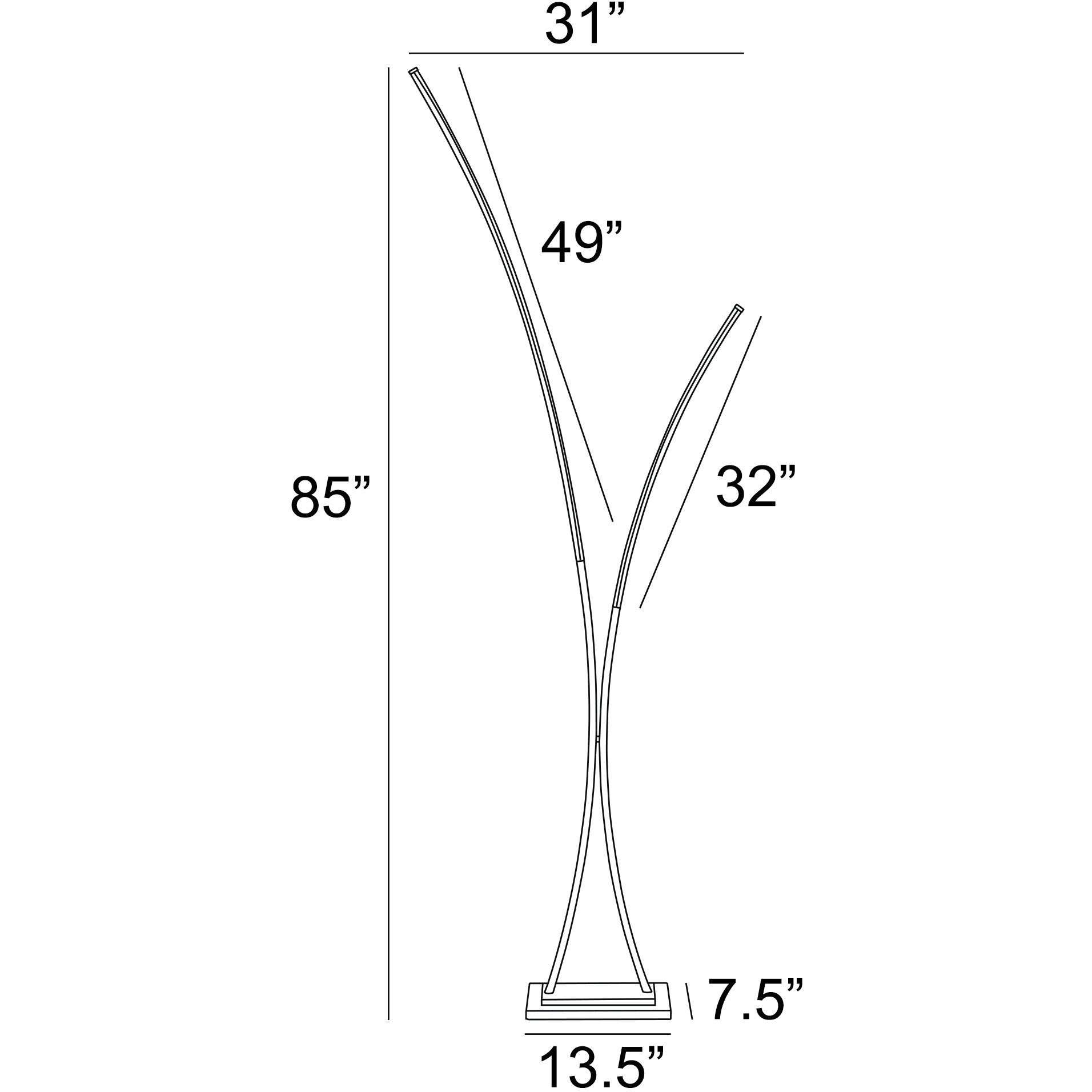 Monita 85 inch 20.00 watt Silver Floor Lamp Portable Light