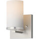Lateral 1 Light 5 inch Satin Nickel Wall Sconce Wall Light in Satin White