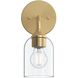Ilia 1 Light 6 inch Brushed Gold Wall Sconce Wall Light