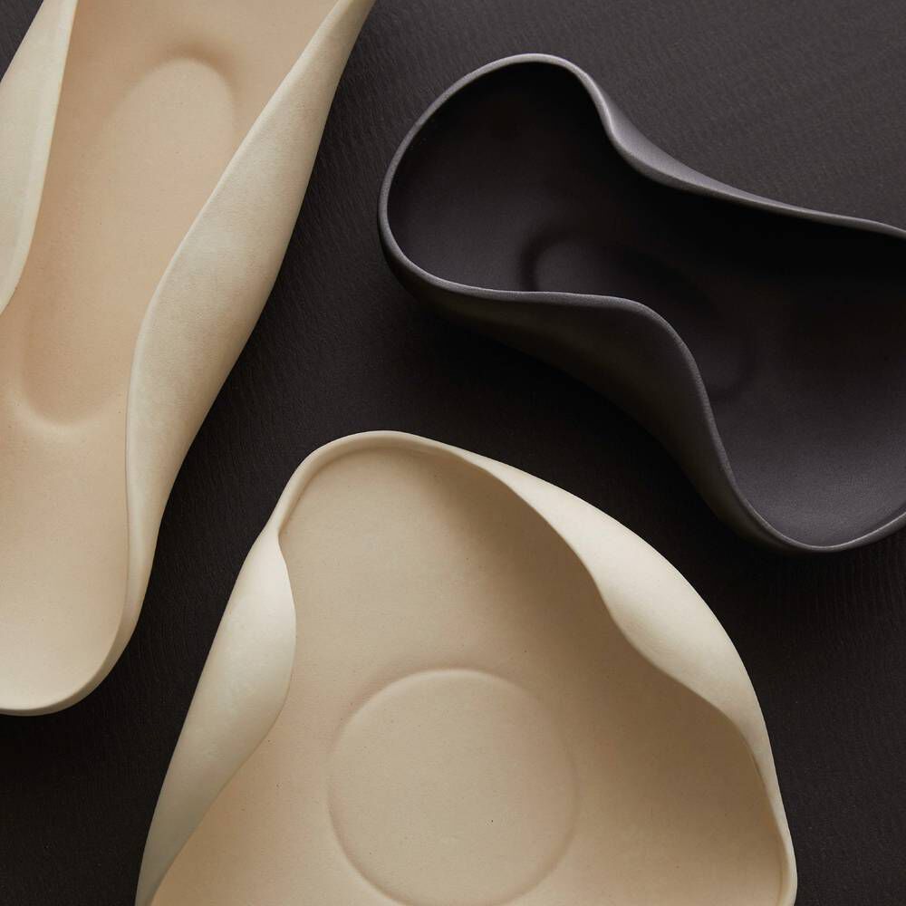 Roll Matte Black Trays, Set of 3