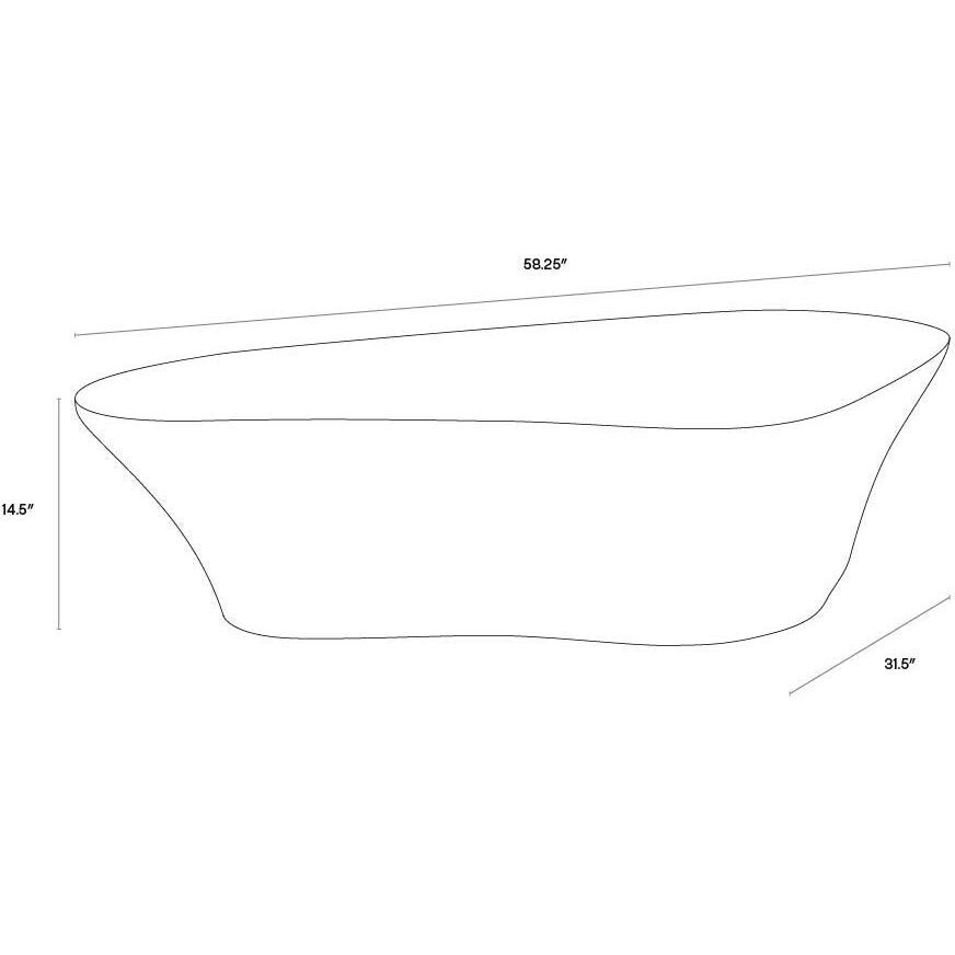Dali 58.25 X 31.5 inch White Outdoor Coffee Table