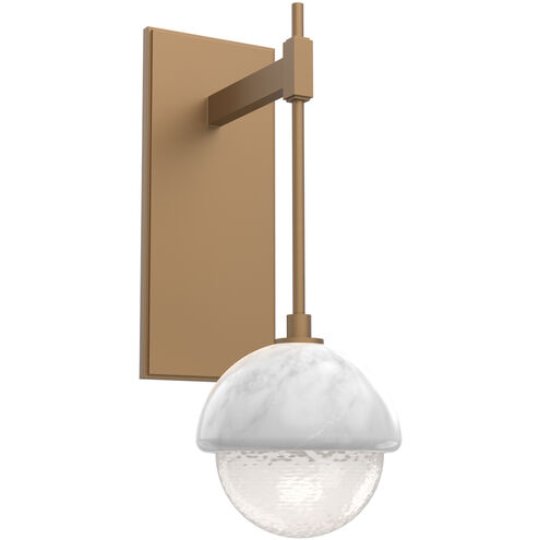 Cabochon LED 9.2 inch Novel Brass with White Marble Sconce Wall Light in 2700K LED, Opal White, Tempo