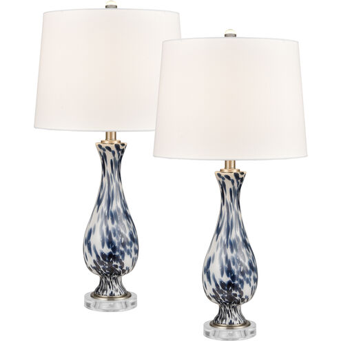 Cordelia Sound 30 inch 150 watt Blue with Clear and Polished Nickel Table Lamp Portable Light
