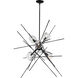 Griffin 6 Light 39.2 inch Black Pendant Ceiling Light in Clear