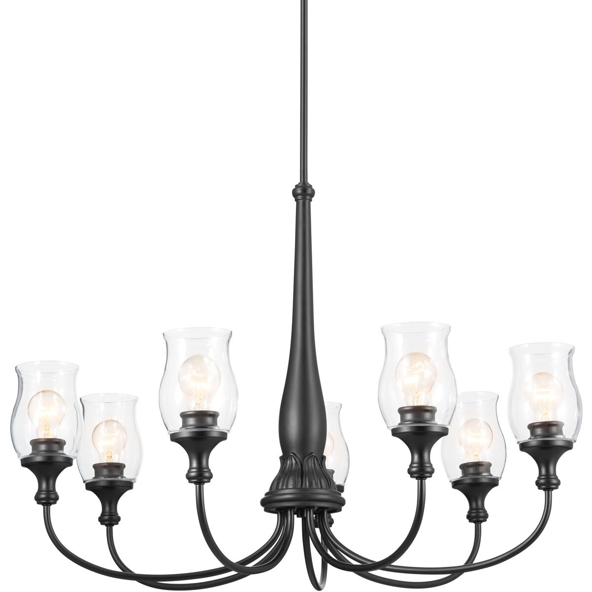 Homestead Melis 7 Light 35.75 inch Black Chandelier Ceiling Light