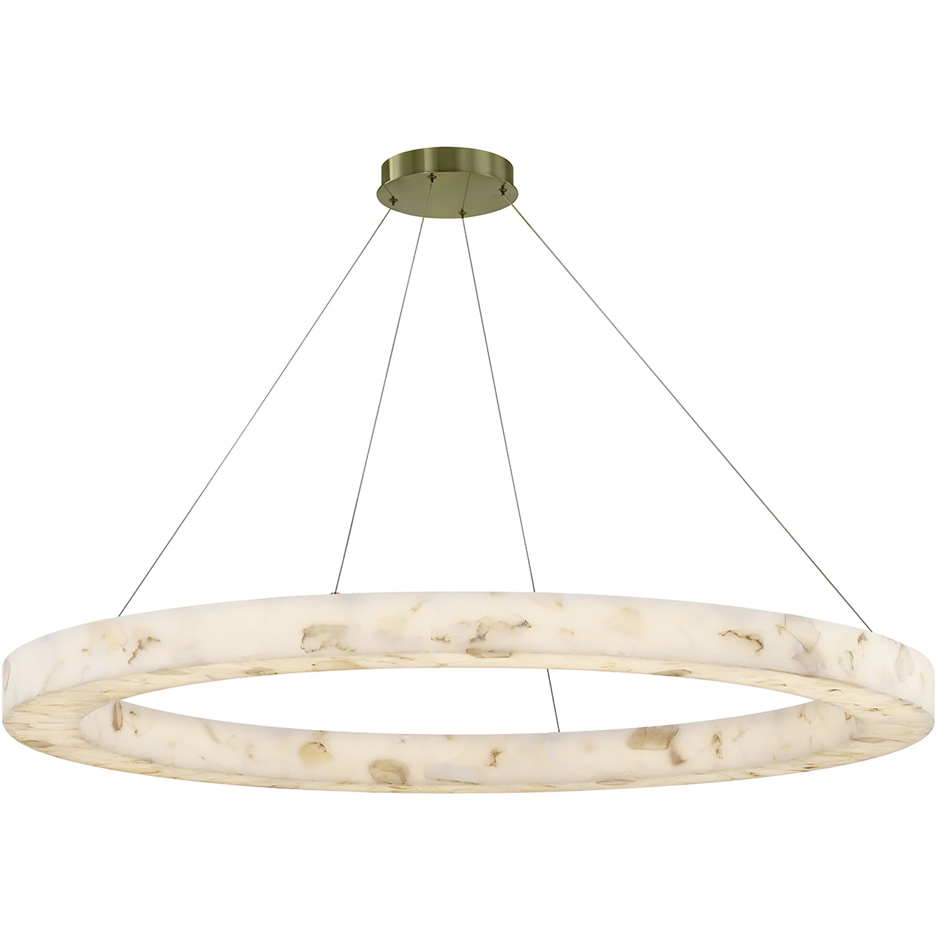 Alabaster Rocks Collection - Medley Family LED 52 inch Brushed Brass Pendant Ceiling Light in 52" D x 52" W x 3.5" H, EVOLV