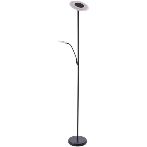 Iggy 72 inch 18 watt Black Torchiere with Reading Light Portable Light