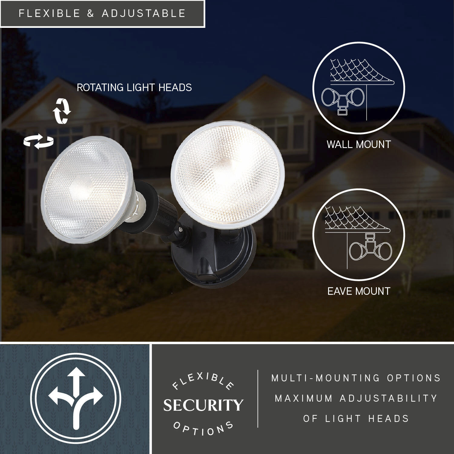 Outdoor Security LED 4.25 inch Black Outdoor Security