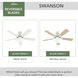 Swanson 44 inch Fresh White with Fresh White/Natural Wood Blades Ceiling Fan