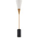 Martini 37 inch 7 watt Brushed Brass/Natural Torchiere Table Lamp Portable Light