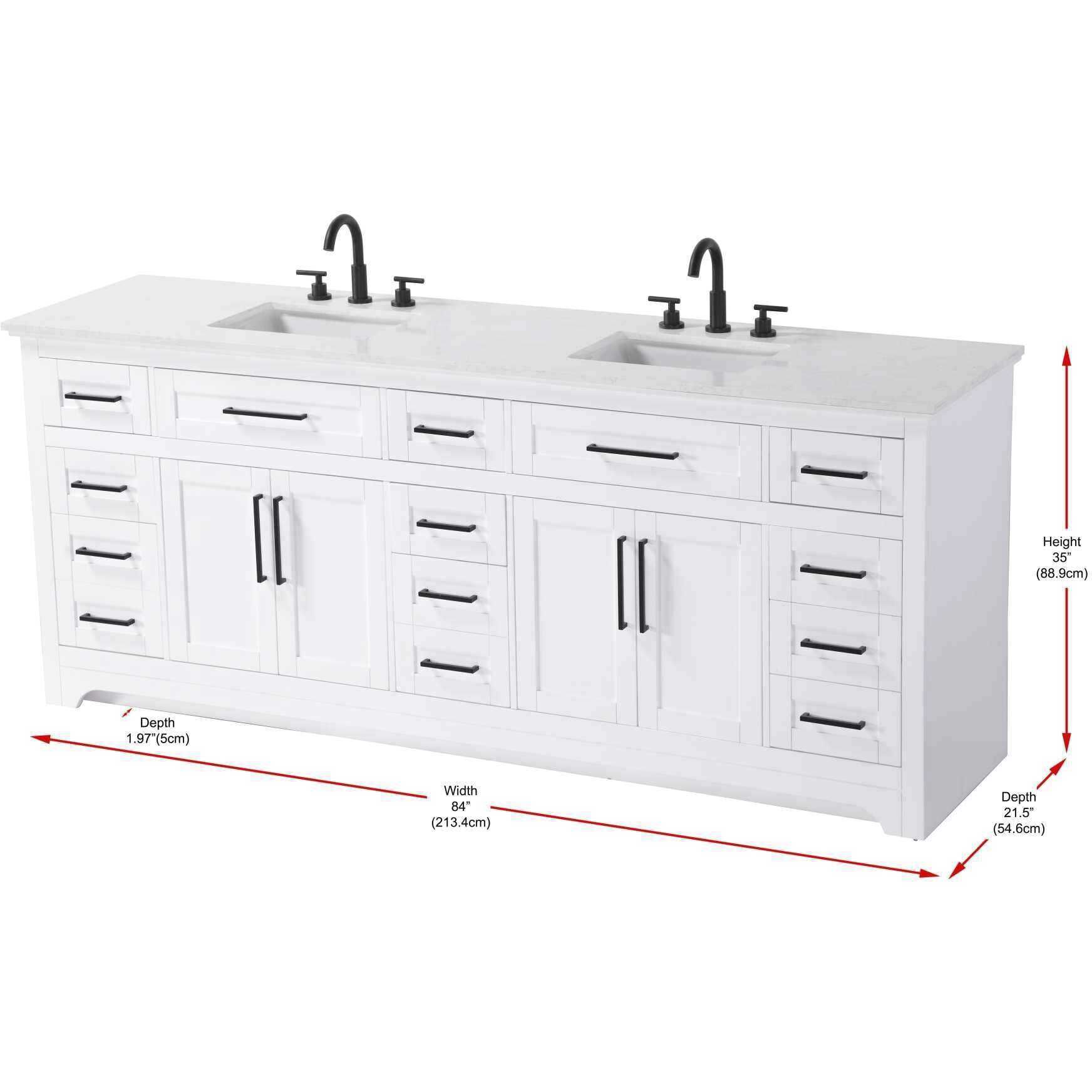 Remington 84 X 35 inch White Bathroom Vanity Cabinet