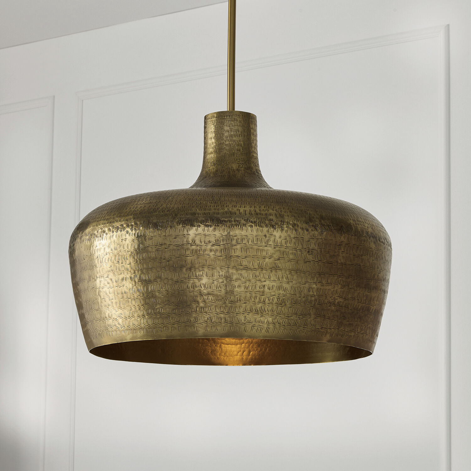 Myriah 1 Light 19.5 inch Tibetan Hammered Brass Pendant Ceiling Light