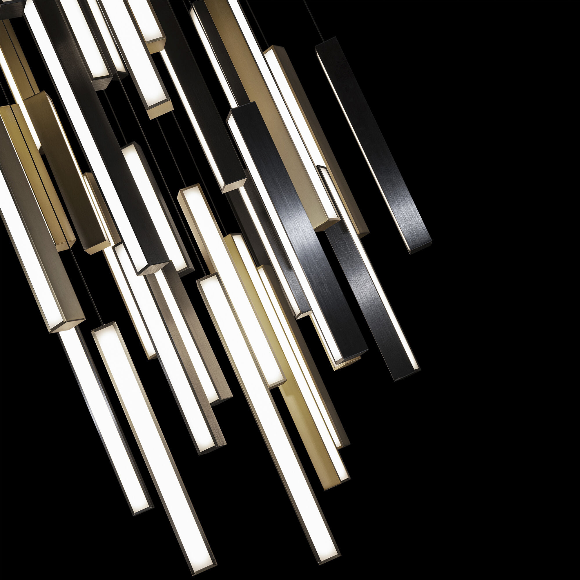 Chaos 41 Light 36 inch Black Aged Brass Multi-Light Pendant Ceiling Light