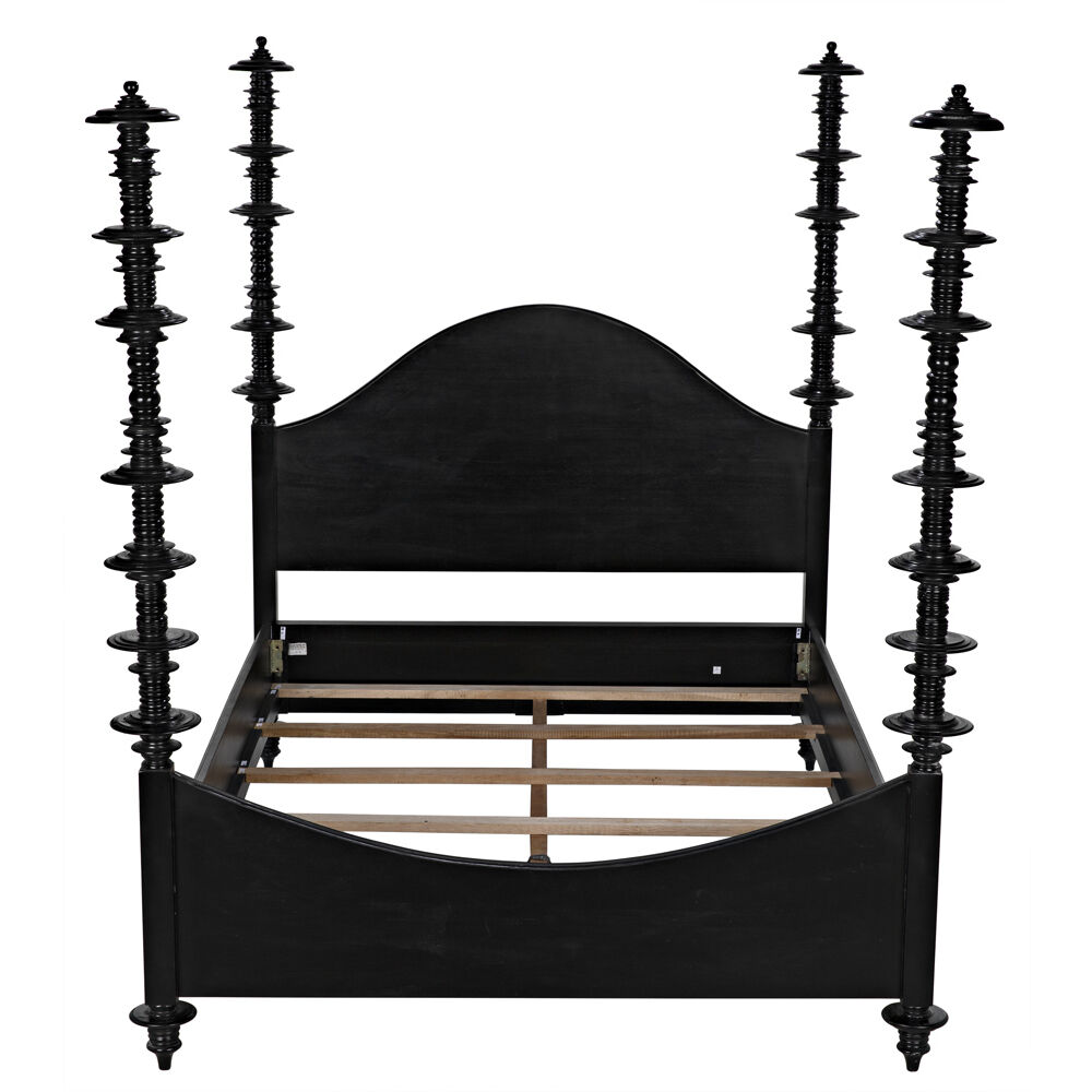 Ferret Hand Rubbed Black Bed, California King