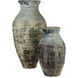 Ragusa Antique White/Blue Drip Outdoor Urn, Large