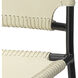 Asher Off White Leather & Black Forged Iron Dining Chair