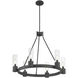 Evandrel 6 Light 29 inch Matte Black Chandelier Ceiling Light