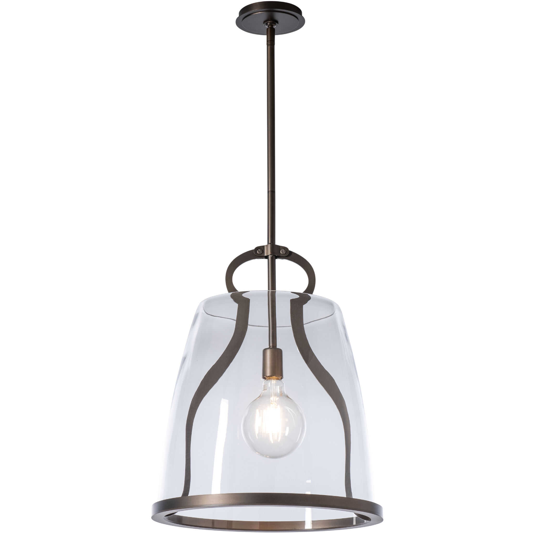 Caliper 1 Light 16.3 inch Dark Smoke Pendant Ceiling Light in Clear, Large