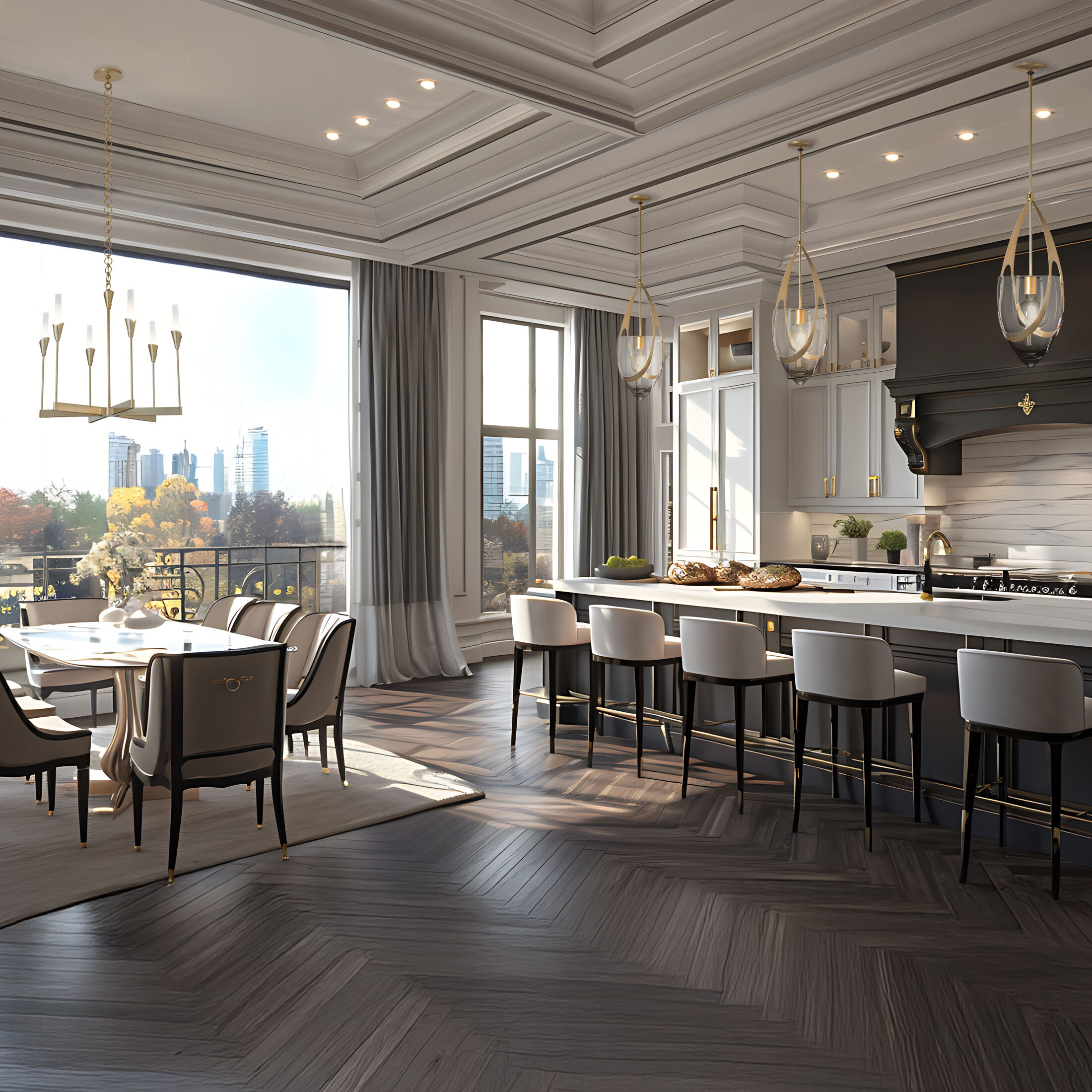 Lilium 6 Light 30.3 inch Modern Brass Chandelier Ceiling Light