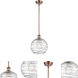 Ballston Large Deco Swirl 1 Light 10 inch Antique Copper Pendant Ceiling Light, Ballston