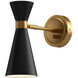 Alora Mood Blake 1 Light 4.38 inch Aged Gold and Matte Black Bath Vanity Light Wall Light