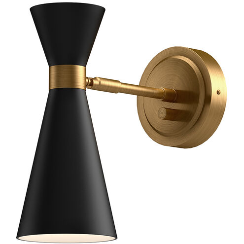 Alora Mood Blake 1 Light 4.38 inch Aged Gold and Matte Black Bath Vanity Light Wall Light