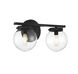 Mid-Century Modern 2 Light 16 inch Matte Black Bathroom Vanity Light Wall Light